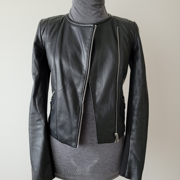 Zara TRF Outerwear Faux Leather Biker Jacket - Picture 3 of 11